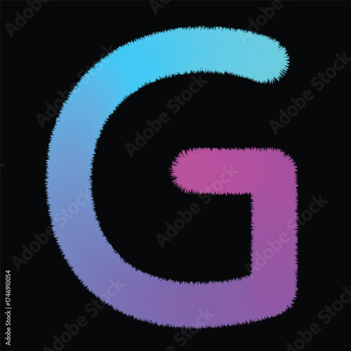 vector illustration of a glowing font letter a