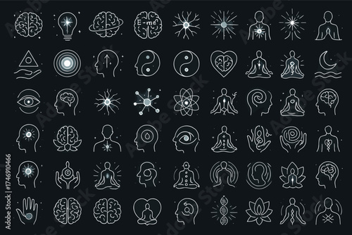 Mindfulness and Spiritual Awakening Icon Set