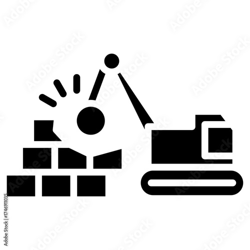 Demolition Glyph Icon
