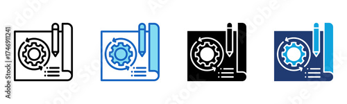 Project icon Multi Style Vector Illustration