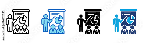 Presentation icon Multi Style Vector Illustration