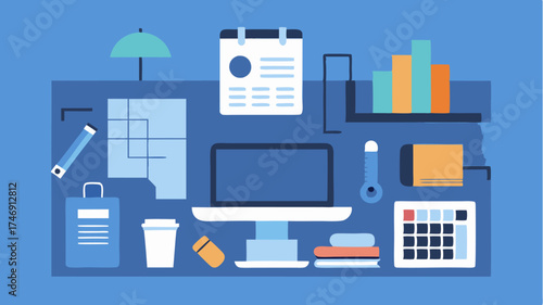 An engineers desk cluttered with calculators notebooks and a laptop while an open blueprint showcases revisions and notes in the margins.