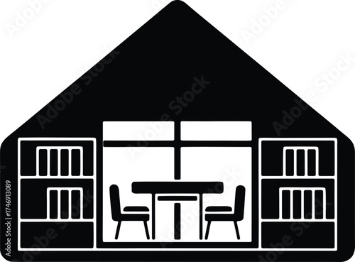 Classroom Bookshelves vector icon.