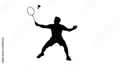 Badminton player silhouette 