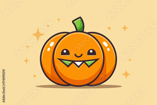 pumpkin tilted slightly winking triangular expressive eyes