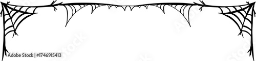 Black Hand Drawn Spider Web Border
