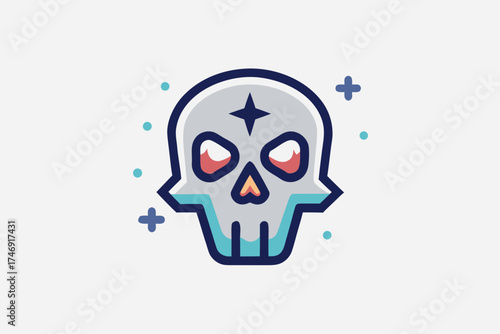 skull in angle faint glow edges small