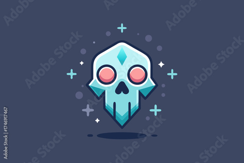 skull with hollow triangular eyes soft glow