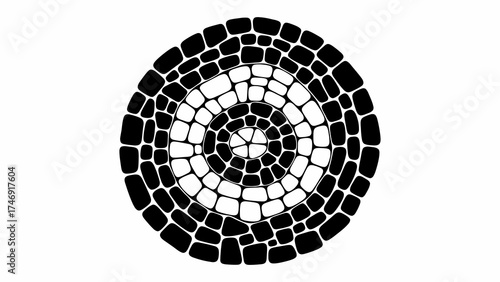 Mesmerizing black and white spiral design element evokes creativity and energy, perfect for modern abstract backgrounds and graphic projects