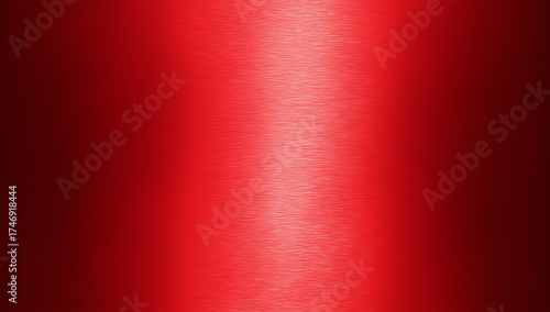 The red metallic texture background features a polished and brushed surface, creating a modern industrial aesthetic