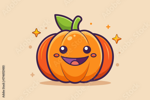 pumpkin with exaggerated grin cheeky semi hollow smile