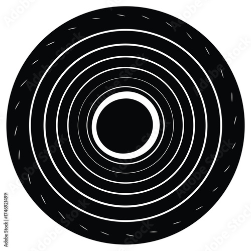 black hole vortex vector icon
