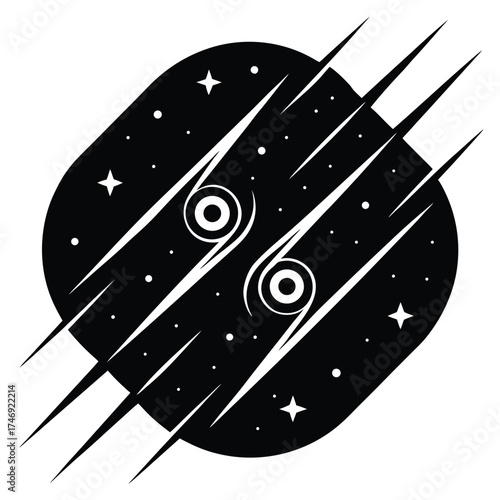 twin galaxy fusion vector icon