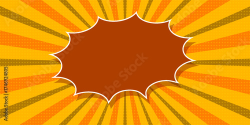 Pop art comic background with clouds. Colorful cartoon vector illustration.