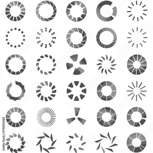 Loading vector set isolated on white background stock illustration