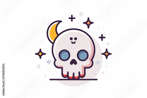 skull with tiny cracks soft glowing subtle effect