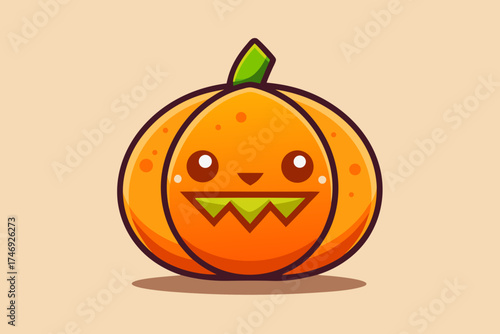 small round pumpkin triangular eyes subtle carved design