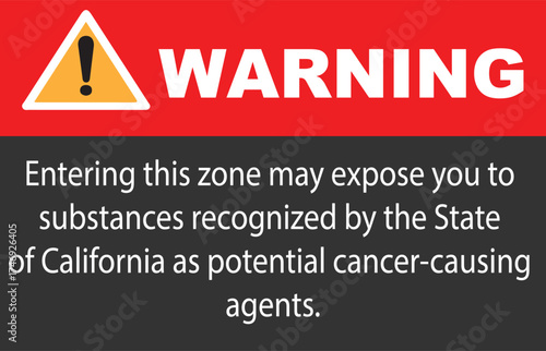 prop 65 signage. Prop 65 Warning Sign in California. Public Health Notice for Chemical Exposure, Cancer, and Reproductive Risk.