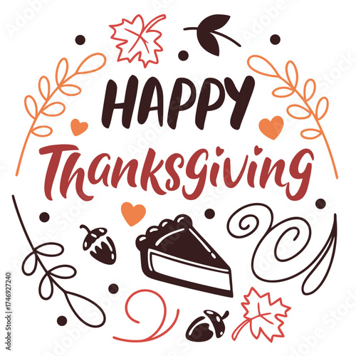 happy thanksgiving vector illustration