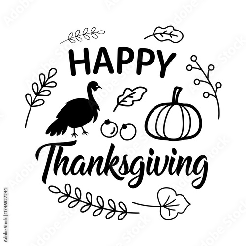 happy thanksgiving vector illustration