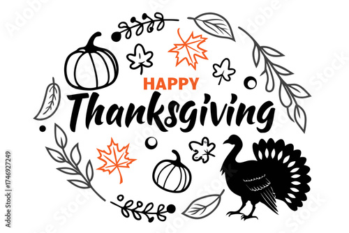 happy thanksgiving vector illustration