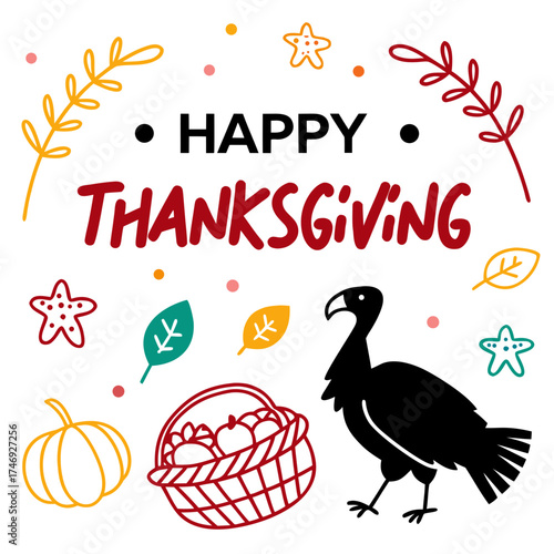happy thanksgiving vector illustration