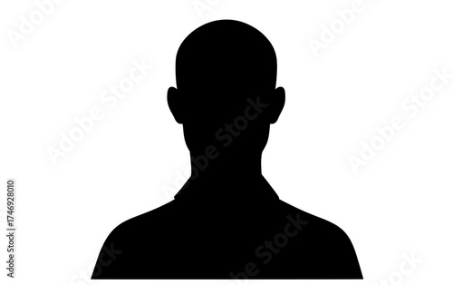 a silhouette of a man with a bald headblack, head, man, profile 