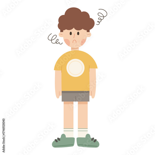 Flat cartoon angry man character illustration. cartoon illustration of an angry and frustrated man character. Perfect for expressing negative emotions, stress, conflict, and bad mood concepts.