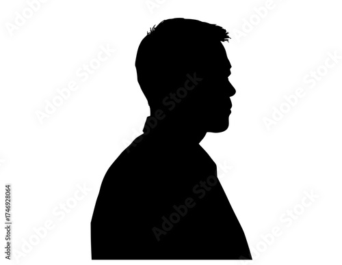a silhouette of a man in profileblack, man, profile, stand, stare 