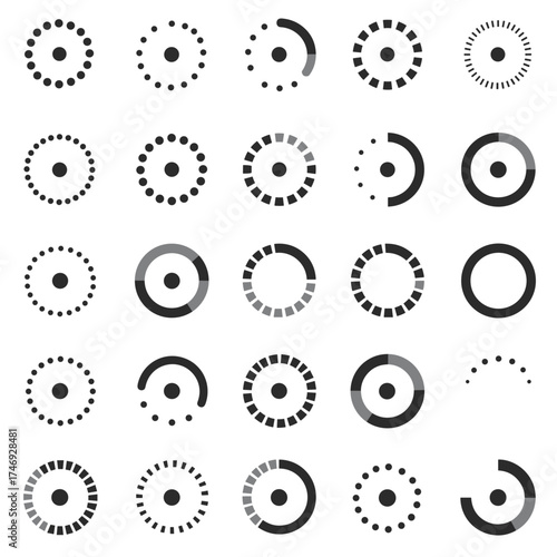 Loading vector set isolated on white background stock illustration