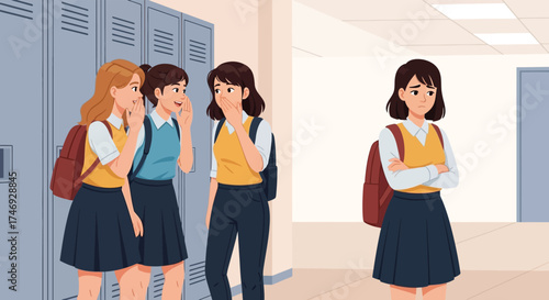 Student experiencing exclusion and bullying in high school locker room scene