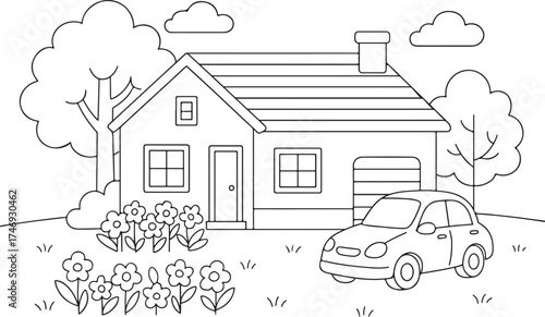 man and car in the garden