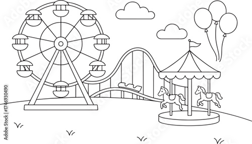 vector illustration of a roller coaster