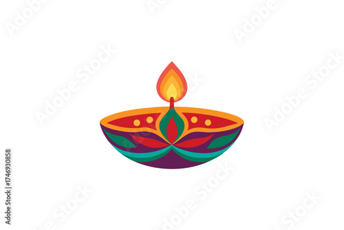 Dewali lamp on a white background