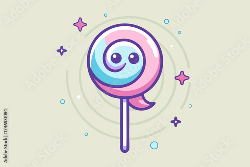 spiral swirl lollipop shaped like ghost head pattern
