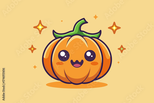pumpkin with wavy jagged eyes uneven grin halloween art,