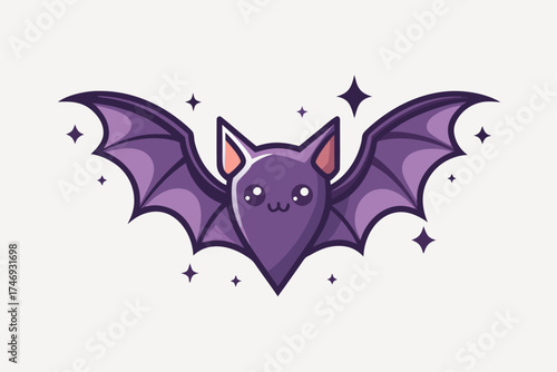 upside down bat curled wing edges micro gradient style,