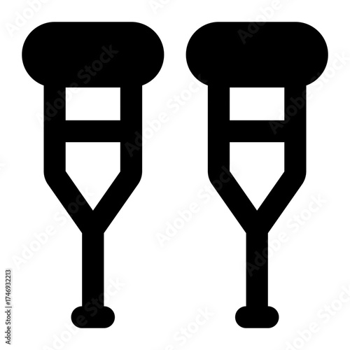 crutches icon for illustration