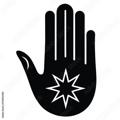 palmistry hand symbol vector icon