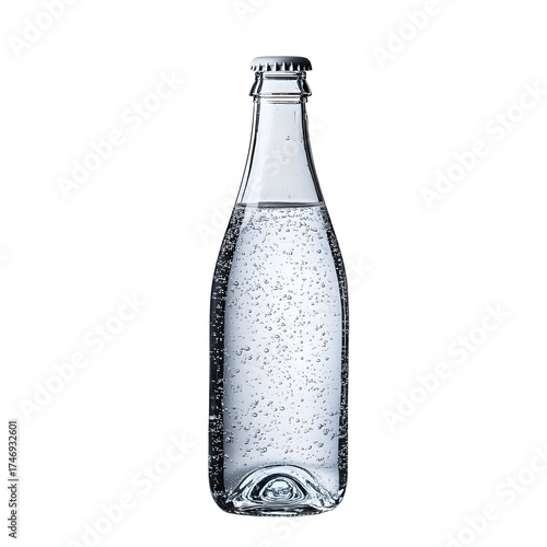 Wallpaper Mural Sparkling Water in Clear Glass Bottle for Hydration and Refreshment Torontodigital.ca