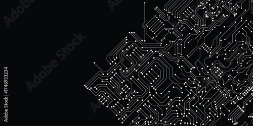 technology background with hi-tech digital data connection system and computer electronic design
