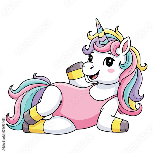 Cute Magical Unicorn Vector 