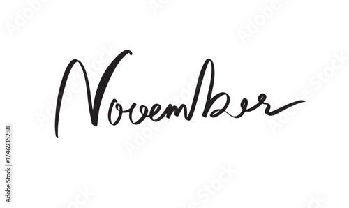 november month text font calligraphy hand written lettering script black color object icon november month black friday sale veteran november banner template november month fall autumn hallo holiday