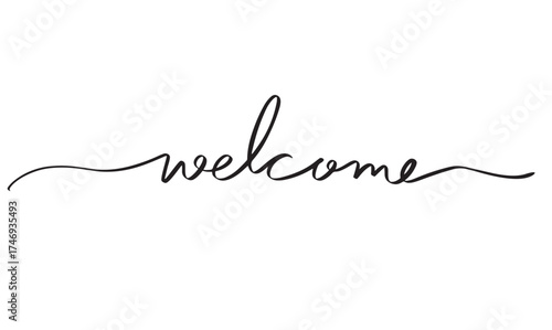 Welcome text font calligraphy hand written lettering script black color object icon welcome banner message greeting welcome home business invitation welcome poster script party event work congratulate