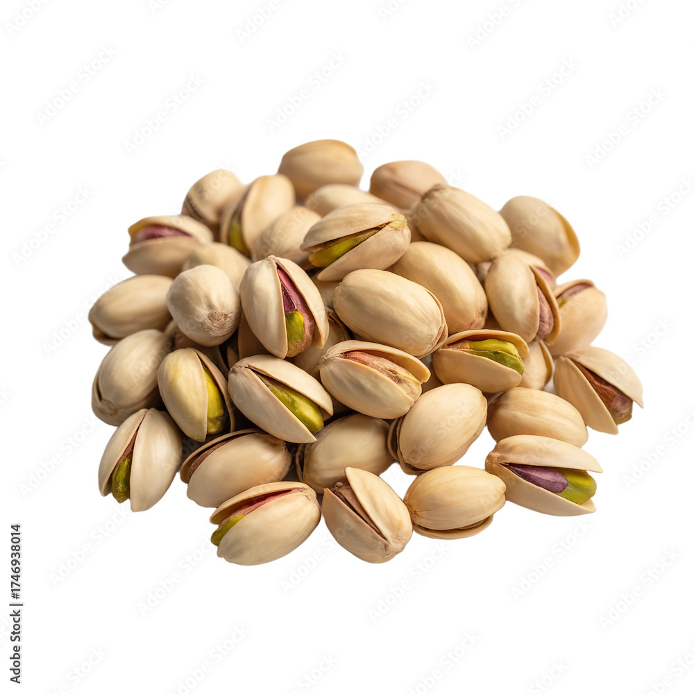 Fototapeta premium Pile of Pistachios Isolated on a Transparent Background