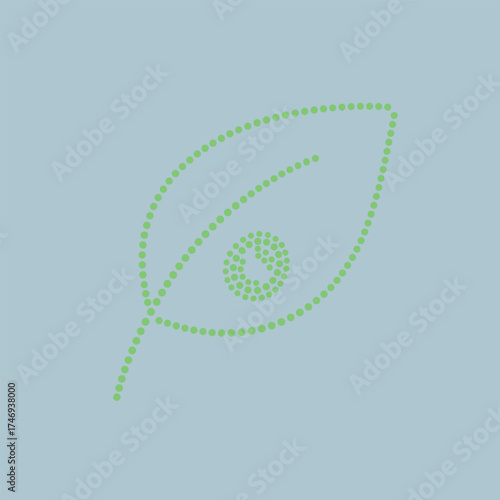 Minimalist line drawing of a leaf with a circular center on a soft pastel emphasizing simplicity and nature-inspired design
