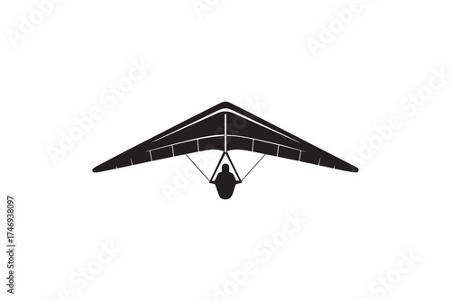 Hang Glider Silhouette Vector Design Air Sports Hang Gliding Silhouette Art