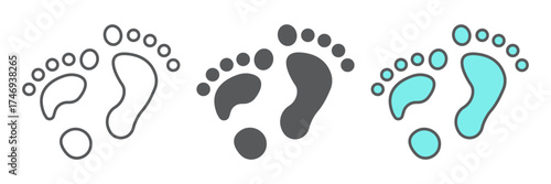 Flat foot icon, orthopedic and medical, barefoot sign, vector graphics, a linear pattern on a white background. editable stroke