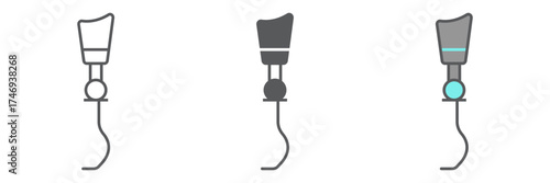 Prosthetic leg icon, orthopedic and medical, artificial leg sign, vector graphics, a linear pattern on a white background. editable stroke