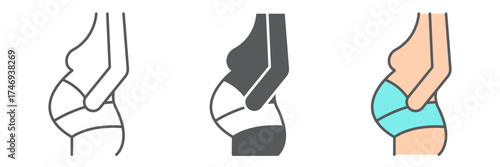 Pregnancy bandage icon, orthopedic and medical, orthopedic bandage sign, vector graphics, a linear pattern on a white background. editable stroke